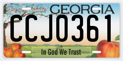 GA license plate CCJ0361