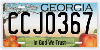 GA license plate CCJ0367