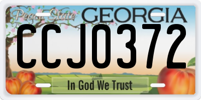 GA license plate CCJ0372