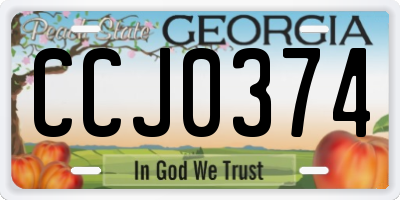 GA license plate CCJ0374