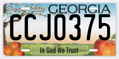 GA license plate CCJ0375