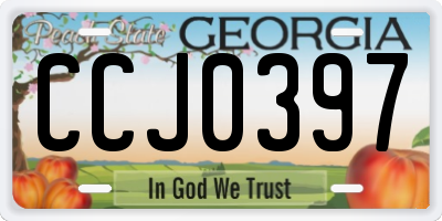 GA license plate CCJ0397