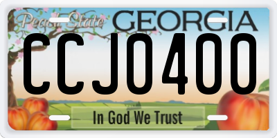 GA license plate CCJ0400