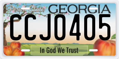 GA license plate CCJ0405