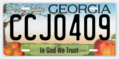 GA license plate CCJ0409