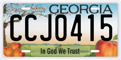 GA license plate CCJ0415