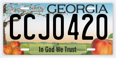 GA license plate CCJ0420