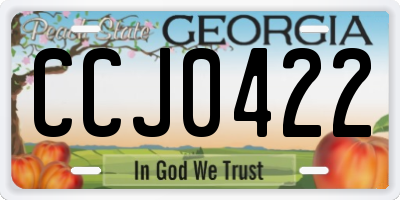 GA license plate CCJ0422