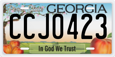 GA license plate CCJ0423