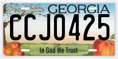 GA license plate CCJ0425