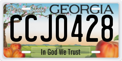 GA license plate CCJ0428