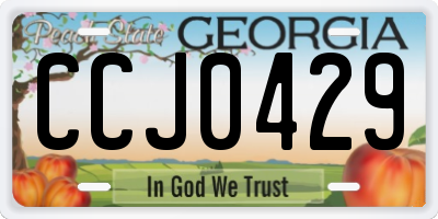 GA license plate CCJ0429