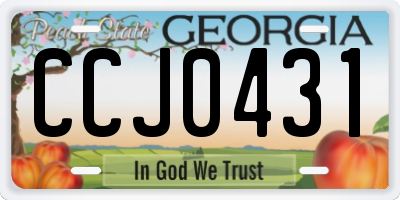 GA license plate CCJ0431