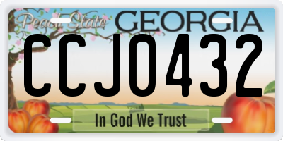 GA license plate CCJ0432