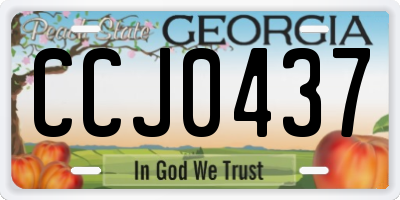 GA license plate CCJ0437