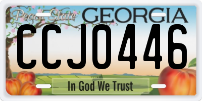 GA license plate CCJ0446