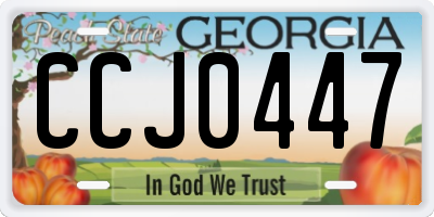 GA license plate CCJ0447