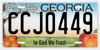 GA license plate CCJ0449