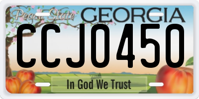 GA license plate CCJ0450