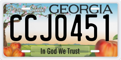 GA license plate CCJ0451