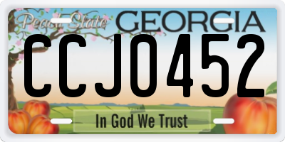 GA license plate CCJ0452