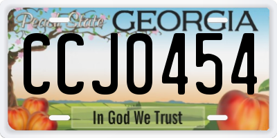 GA license plate CCJ0454