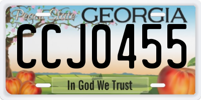 GA license plate CCJ0455