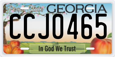 GA license plate CCJ0465