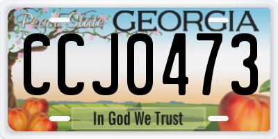 GA license plate CCJ0473