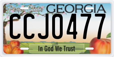 GA license plate CCJ0477