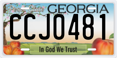 GA license plate CCJ0481