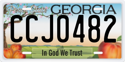 GA license plate CCJ0482