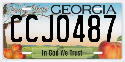 GA license plate CCJ0487