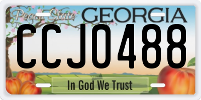 GA license plate CCJ0488
