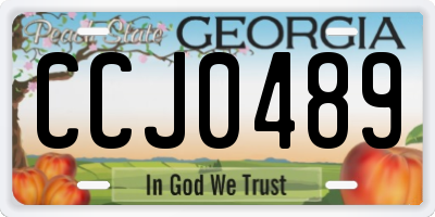 GA license plate CCJ0489