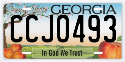 GA license plate CCJ0493