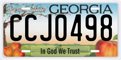 GA license plate CCJ0498