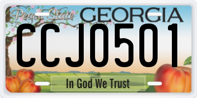 GA license plate CCJ0501