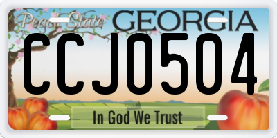 GA license plate CCJ0504