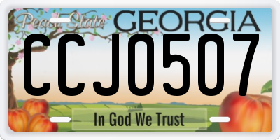 GA license plate CCJ0507