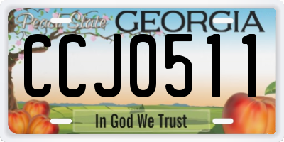 GA license plate CCJ0511