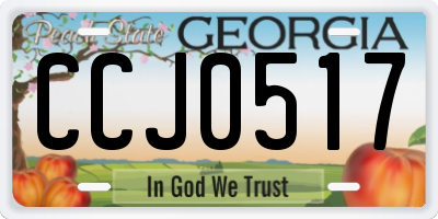 GA license plate CCJ0517