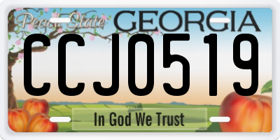 GA license plate CCJ0519