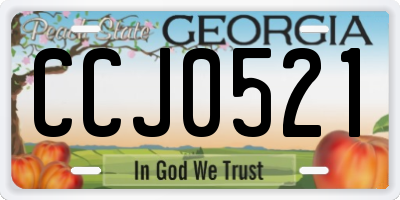 GA license plate CCJ0521