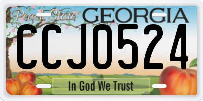 GA license plate CCJ0524