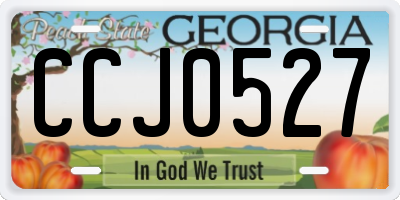 GA license plate CCJ0527