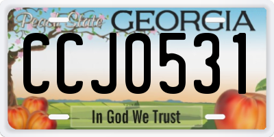 GA license plate CCJ0531