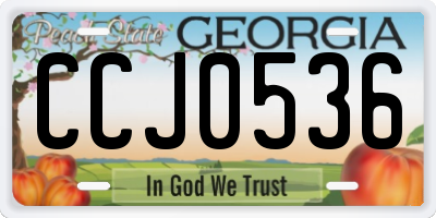 GA license plate CCJ0536