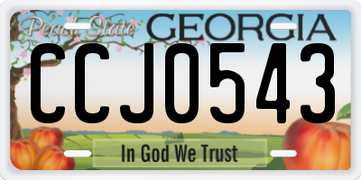 GA license plate CCJ0543
