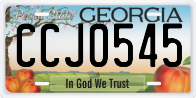 GA license plate CCJ0545